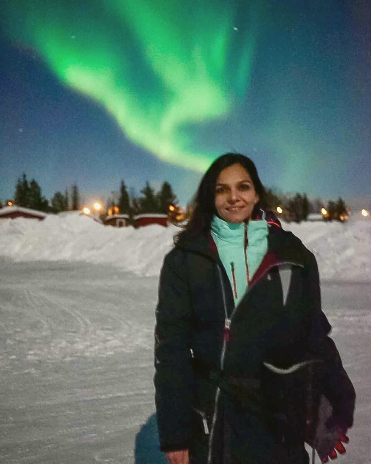 A traveller under the northern lights